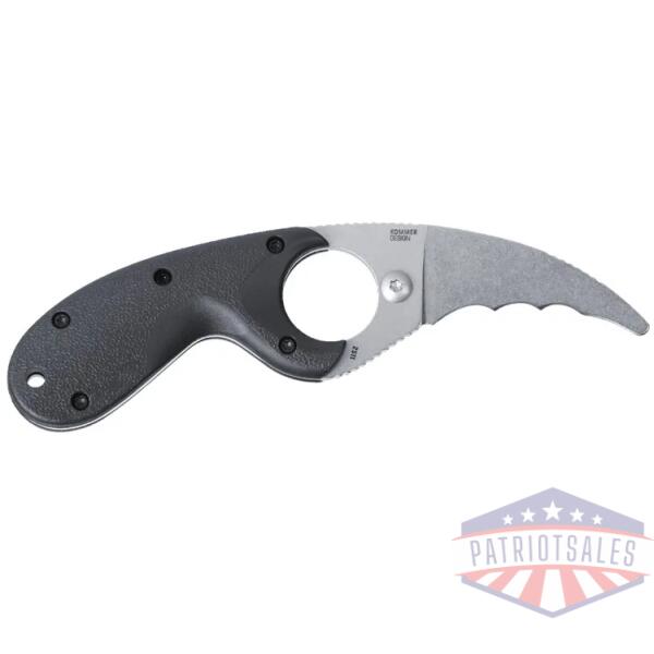 crkt bear claw fixed blade knife 2-2/5" veff serrated hawksbill blade black