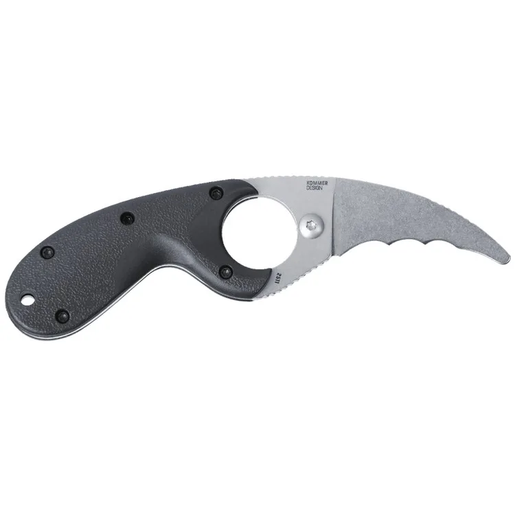 Crkt Bear Claw Fixed Blade Knife 2-2/5&Amp;Quot; Veff Serrated Hawksbill Blade Black Crkt bear claw fixed blade knife 2-2/5" veff serrated hawksbill blade black